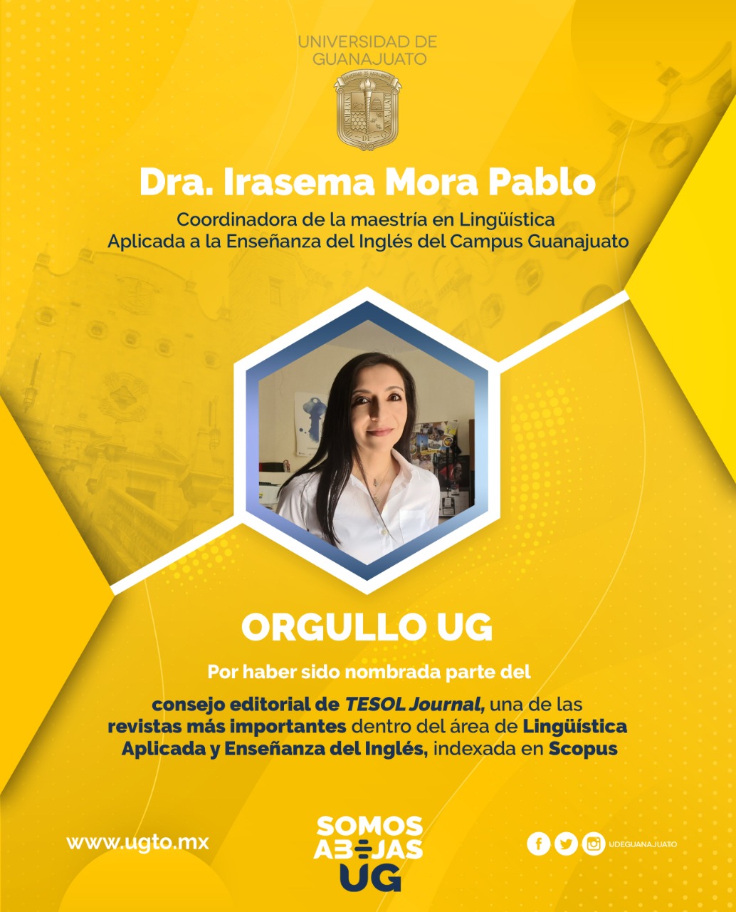 Dra. Irasema Mora Pablo parte del consejo editorial de TESOL Journal