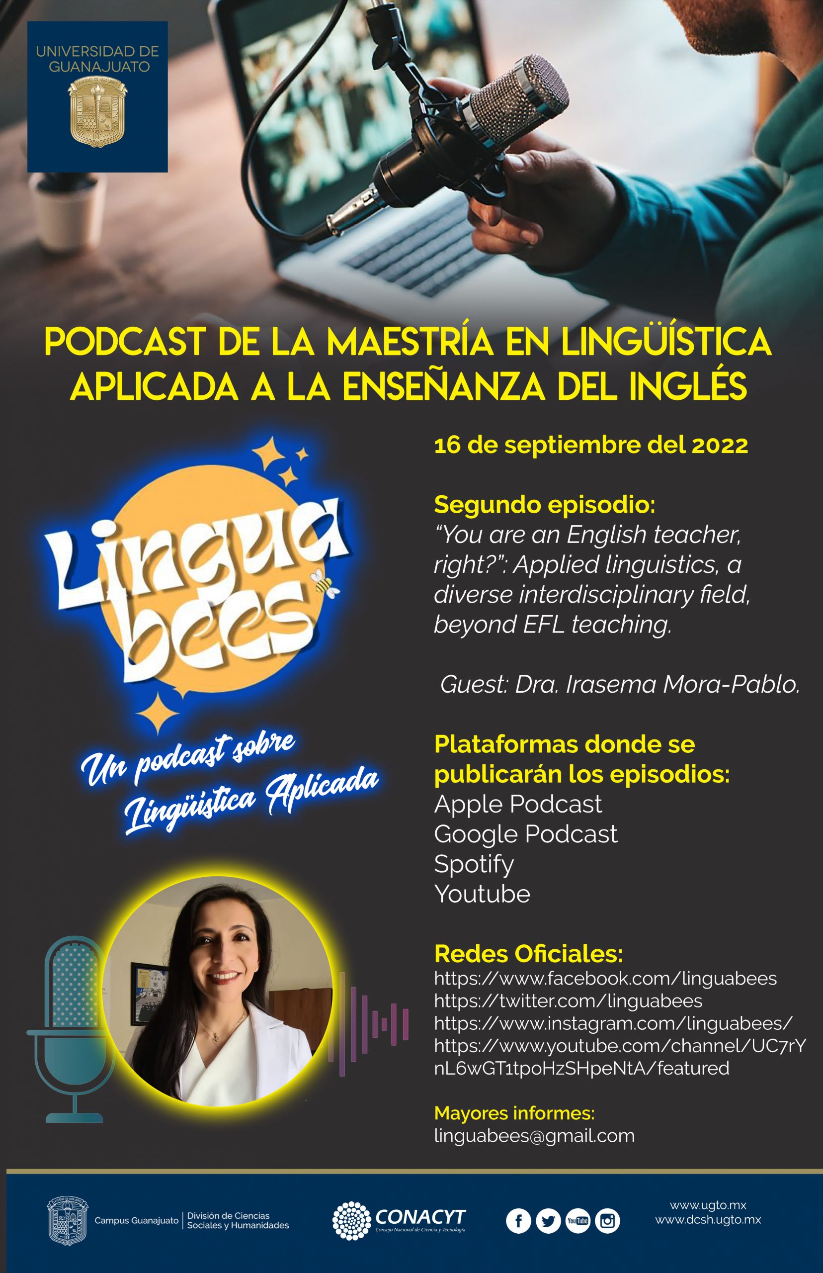 Podcast “Applied linguistics: an interdisciplinary field, beyond EFL teaching” September 16, 2022