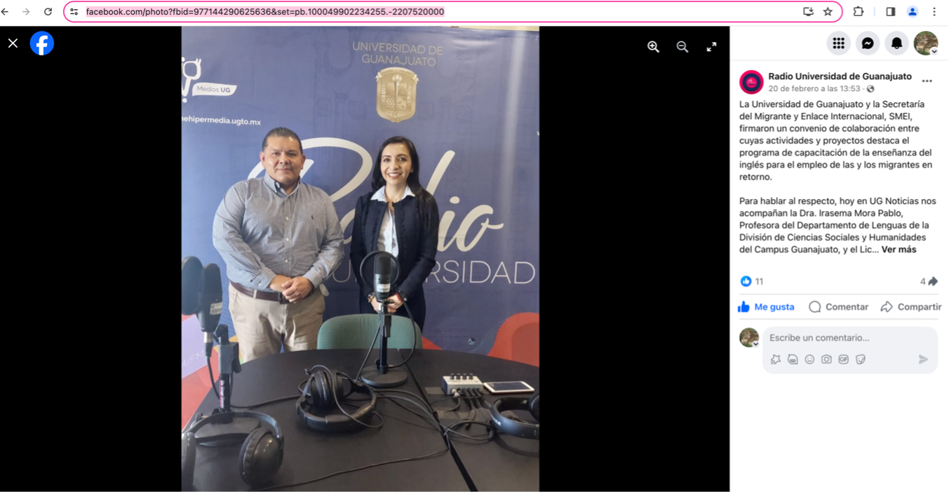 Radio Universidad de Guanajuato: Se firma convenio de colaboración entre la Secretaría del Migrante y Enlace Internacional y la Universidad de Guanajuato